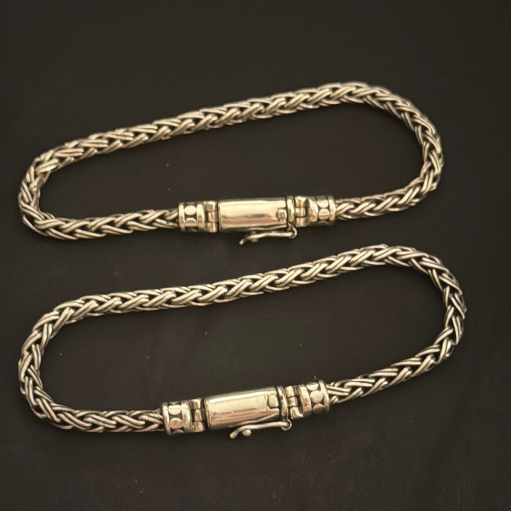 Set of 2 Annika Witt 925 Sterling Silver Bracelets Beautiful Design 7.25 Inches